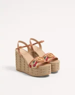 Valentino Vlogo Signature Cherryfic Pattern Wedge Sandal 120Mm - Image 2
